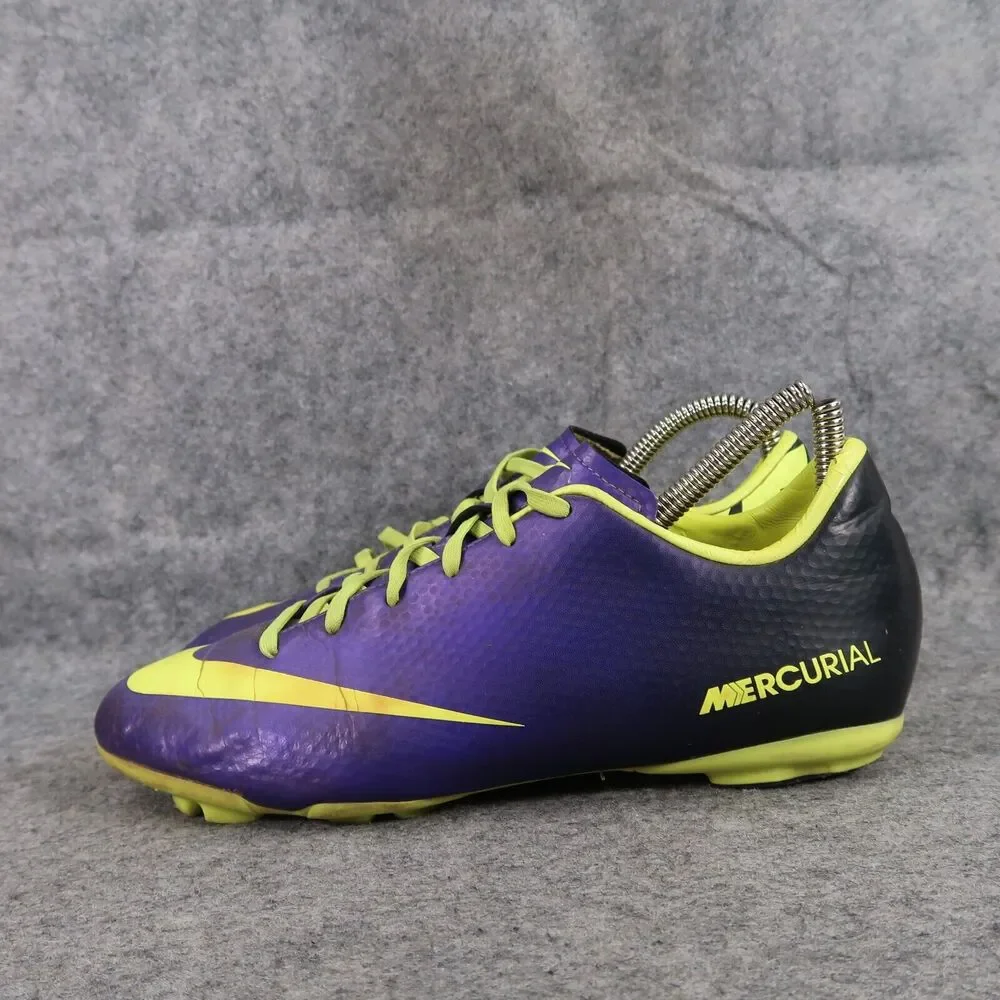 Nike Shoes Kids 5 Cleats Soccer Mercurial FG Sports Athletic Purple Volt Youth